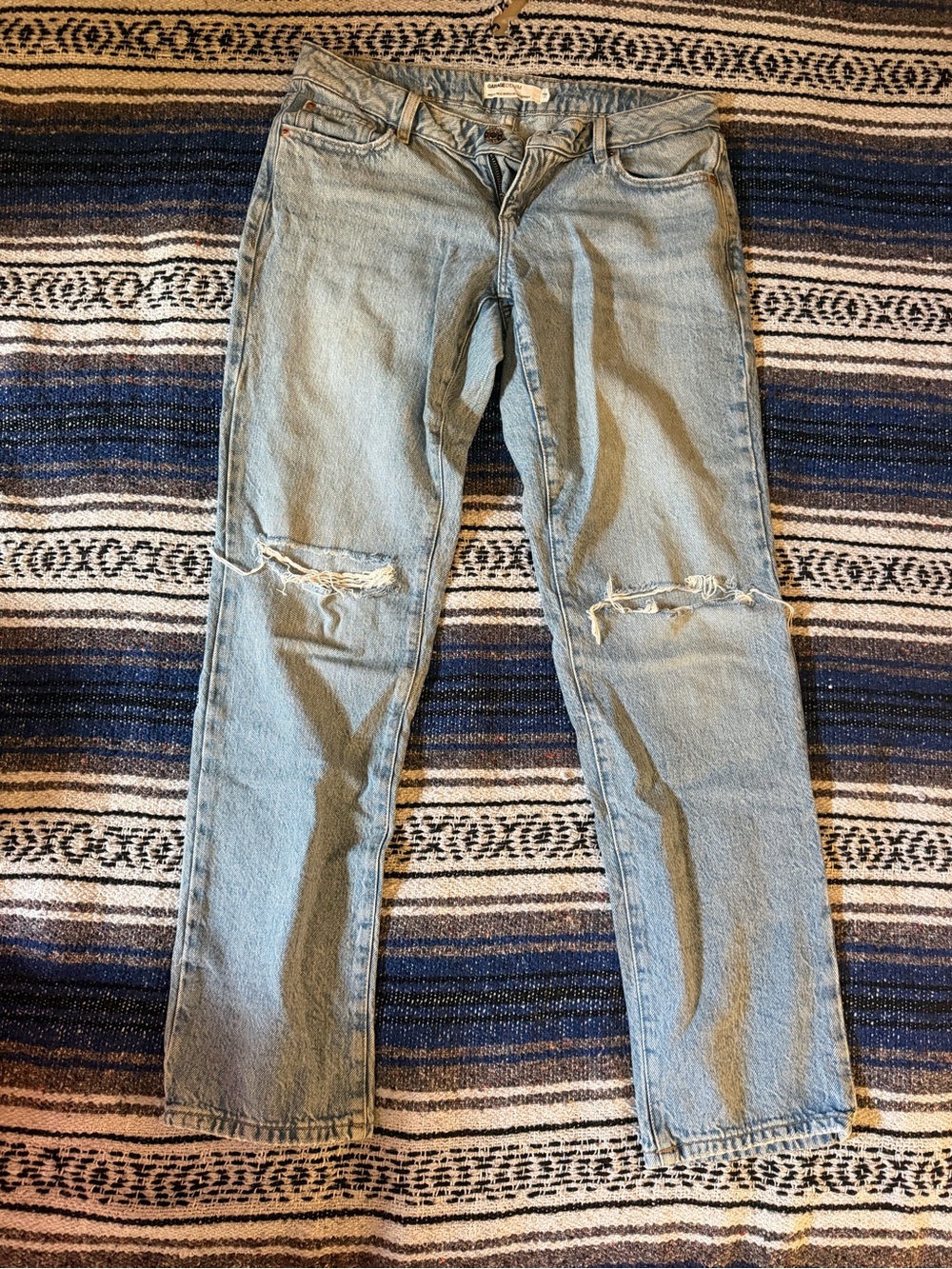 Garage Light Blue Jeans with Knee Rips
